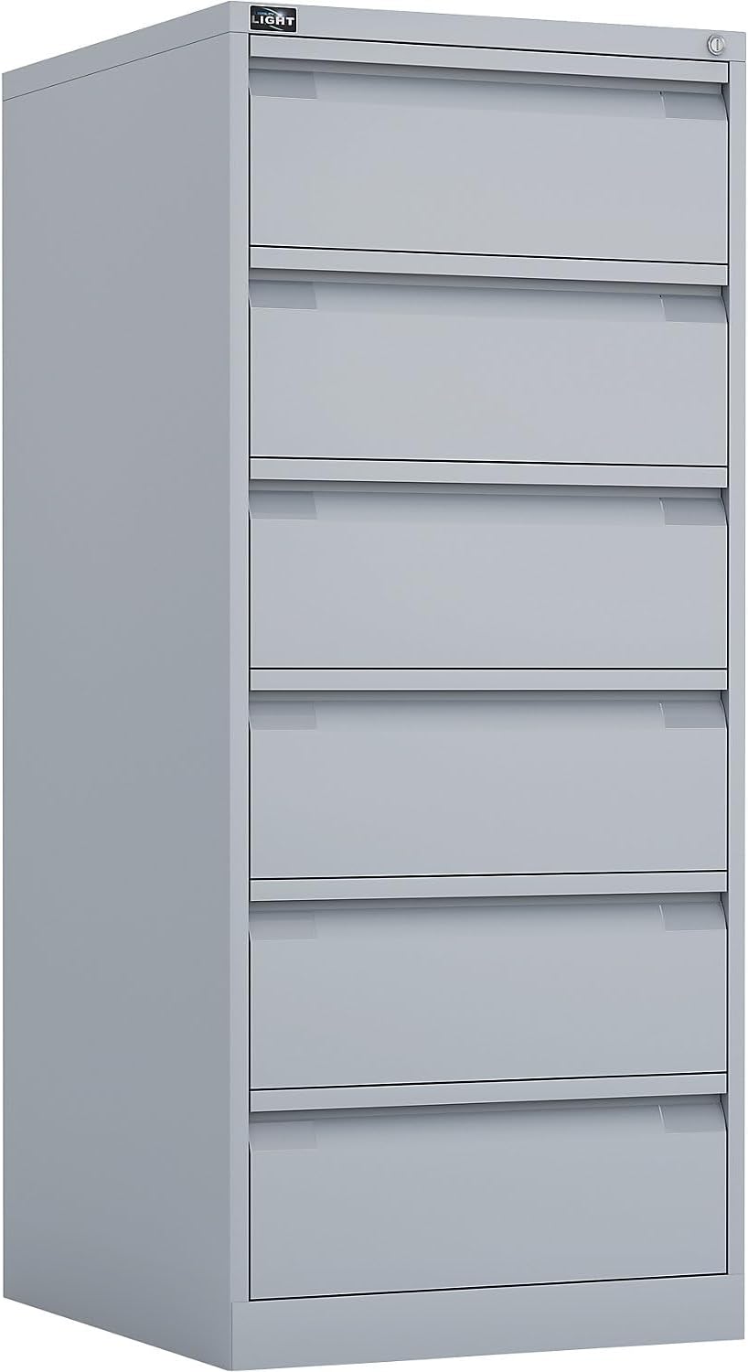 Bild von Bisley Light Hängeregisterschrank Karteischrank Eco 2 Bahnen A5 6 Schübe HxBxT 1321x570x622mm lichtgrau.