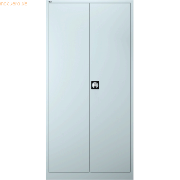 Bild von Bisley Aktenschrank Flügeltürenschrank 1 Tür 4 Böden HxBxT 195x95x42cm lichtgrau.