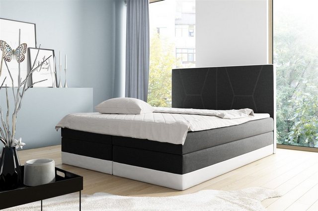 Bild von Fun Möbel Boxbett Schlafzimmerbett VELARO in Stoff / Kunstleder (inkl. Bettkästen, inkl. Kaltschaumtopper)