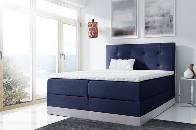 Bild von Fun Möbel Boxbett Schlafzimmerbett BALEA in Stoff inkl. Bettkästen (inkl. Kaltschaumtopper), Zweifarbig