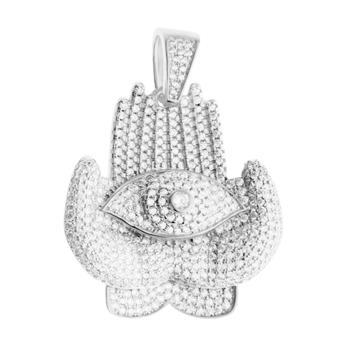 Bild von Premium Bling - 925 Sterling Silber HAMSA Hände Anhänger