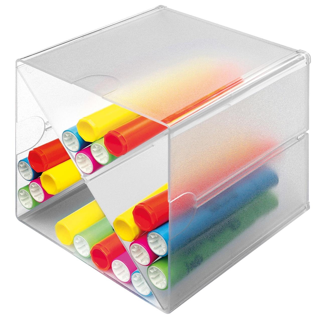 Bild von HOLT Schreibtisch Organisationsbox Cube 4 Fächer glasklar. Alles ordentlich verstaut. (1-St)