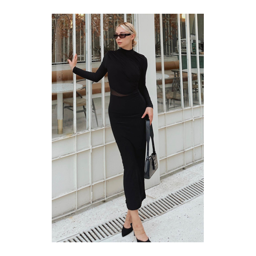 Bild von Elegantes Tüll-Midikleid mit Halbem Rollkragen für Damen