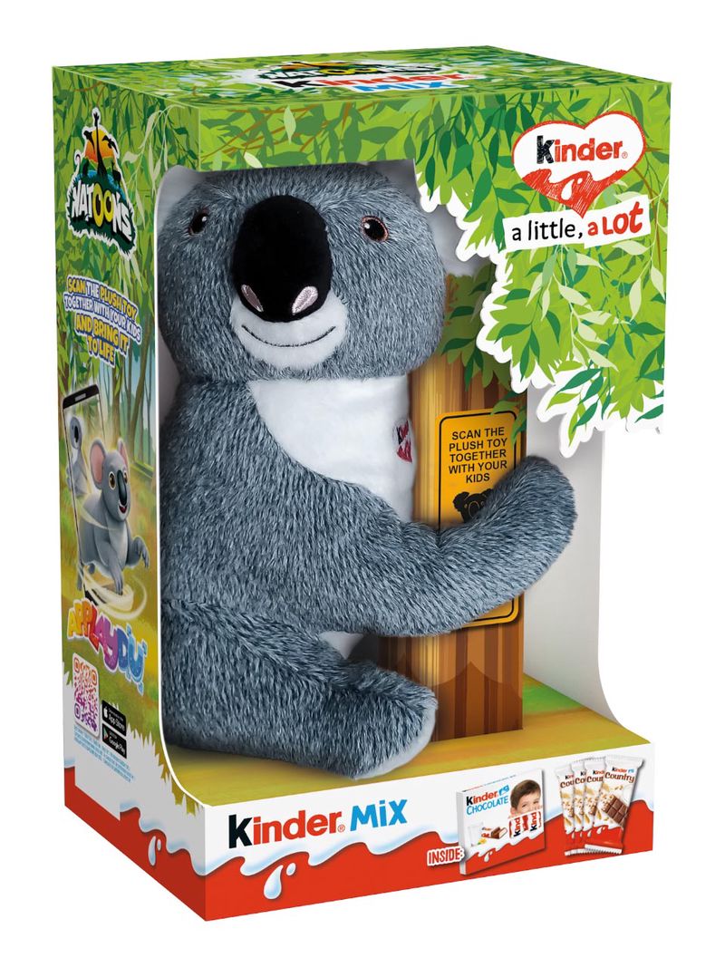 Bild von Kinder Mix mit Kinder Schokolade, Kinder Country und Koala Plüschtier 144g