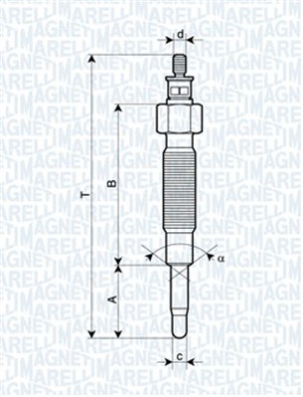 Bild von MAGNETI MARELLI Glühkerze 11V für HYUNDAI NISSAN 11065-63G00 S3671042021 11065-43G01 062900019304