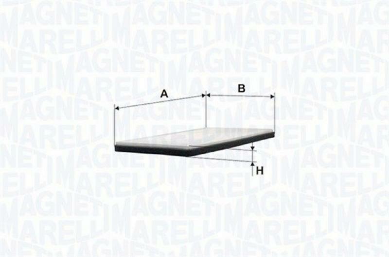Bild von MAGNETI MARELLI 350203063220 Innenraumfilter Filter, Innenraumluft, Pollenfilter, Mikrofilter Filtereinsatz, Aktivkohlefilter 280 205 25