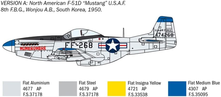 Bild von Italeri 1452S - 1:72 F-51D Korean War, Modellbau, Bausatz, Standmodellbau, Basteln, Hobby, Kleben, Plastikbausatz, detailgetreu, Mehrfarbig
