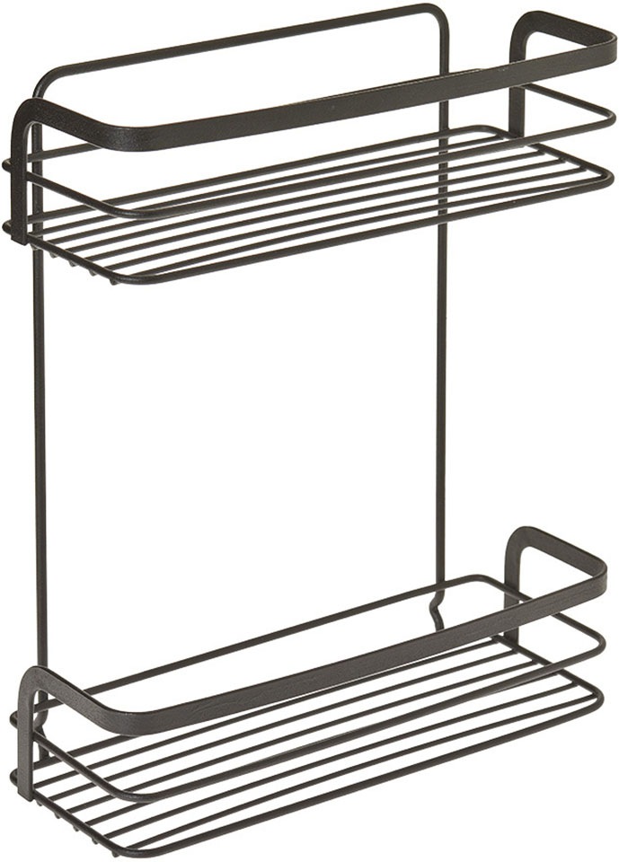 Bild von Ablageelement METALTEX "Origin Ablagekorb 2 Etagen Lava", schwarz, B:20cm H:20cm T:6cm, Metall, Regale, Küchen-Regal