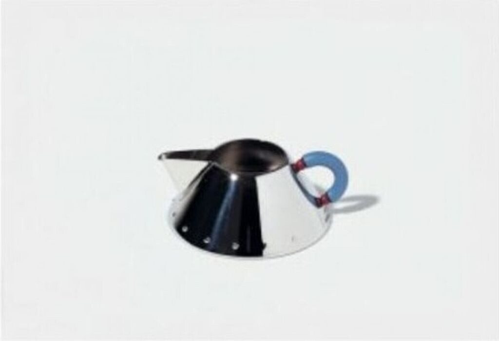 Bild von Alessi Rahmkännchen aus Edelstahl mit Griff aus PA, hellblau, 9.2 x 11 x 30.5 cm, Silber
