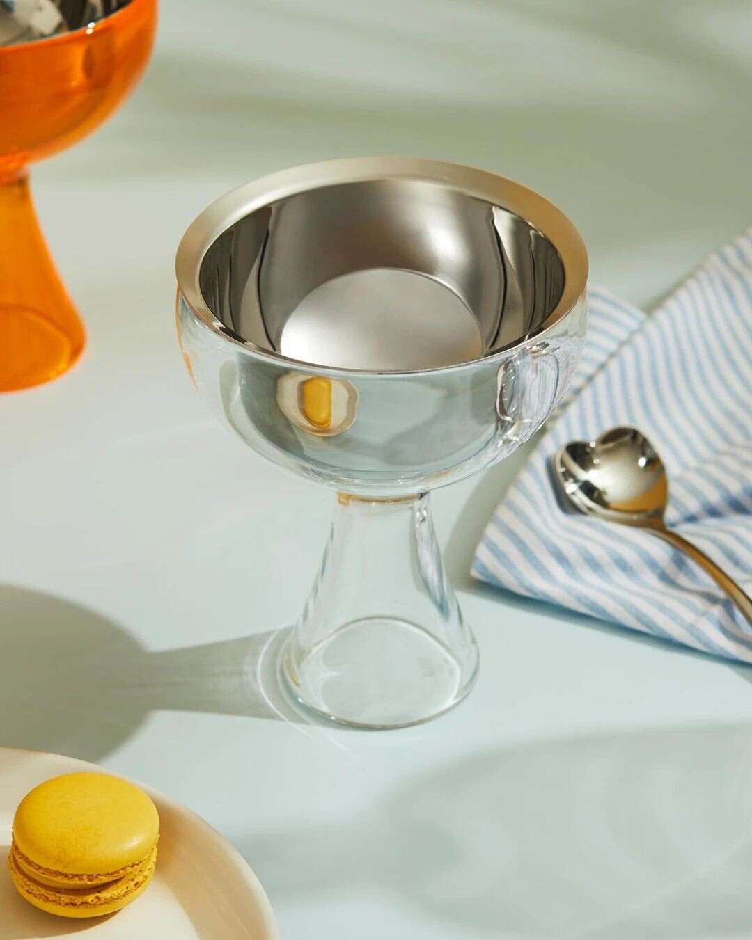 Bild von Alessi Big Love AMMI01S I - Set Bestehend aus Einem Eisbecher und ein Eislöffel, aus Edelstahl 18/10 und Thermoplastischem Harz Glänzend Poliert, Eisgrau, Ice