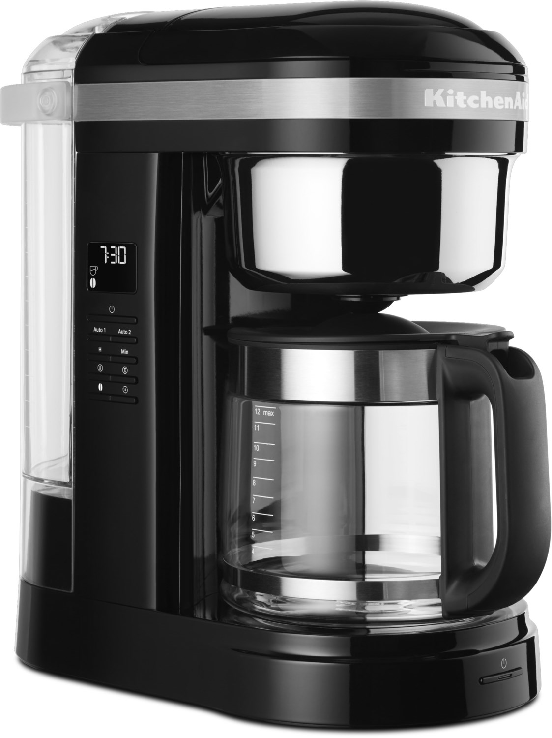 Bild von KitchenAid Filterkaffeemaschine 5KCM1209EOB ONYX BLACK, 1,7l Kaffeekanne, goldfarbener Permanentfilter, Drip-Kaffeemaschine mit spiralförmigem Wasserauslass
