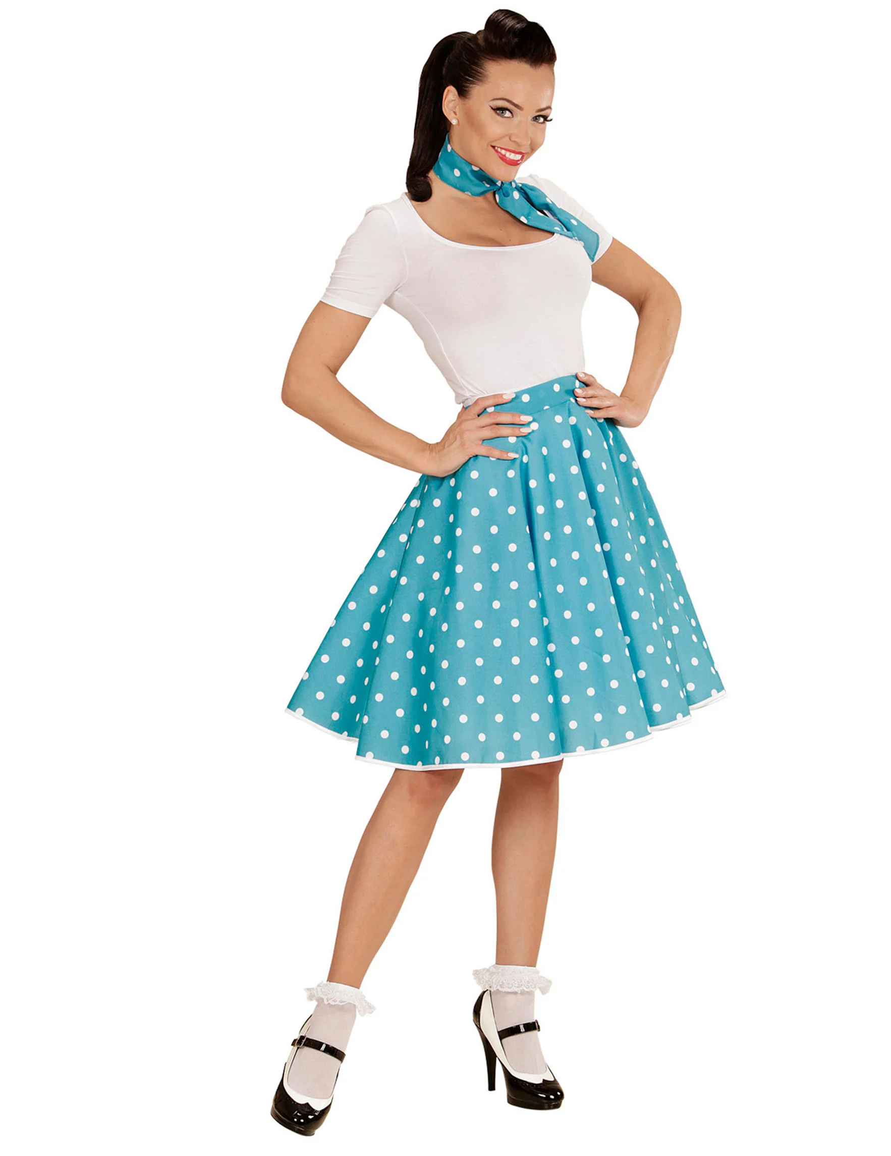 Bild von Widmann 01080 Erwachsenenkostüm 50s Rock'n'Roll Girl, türkis, Einheitsgröße