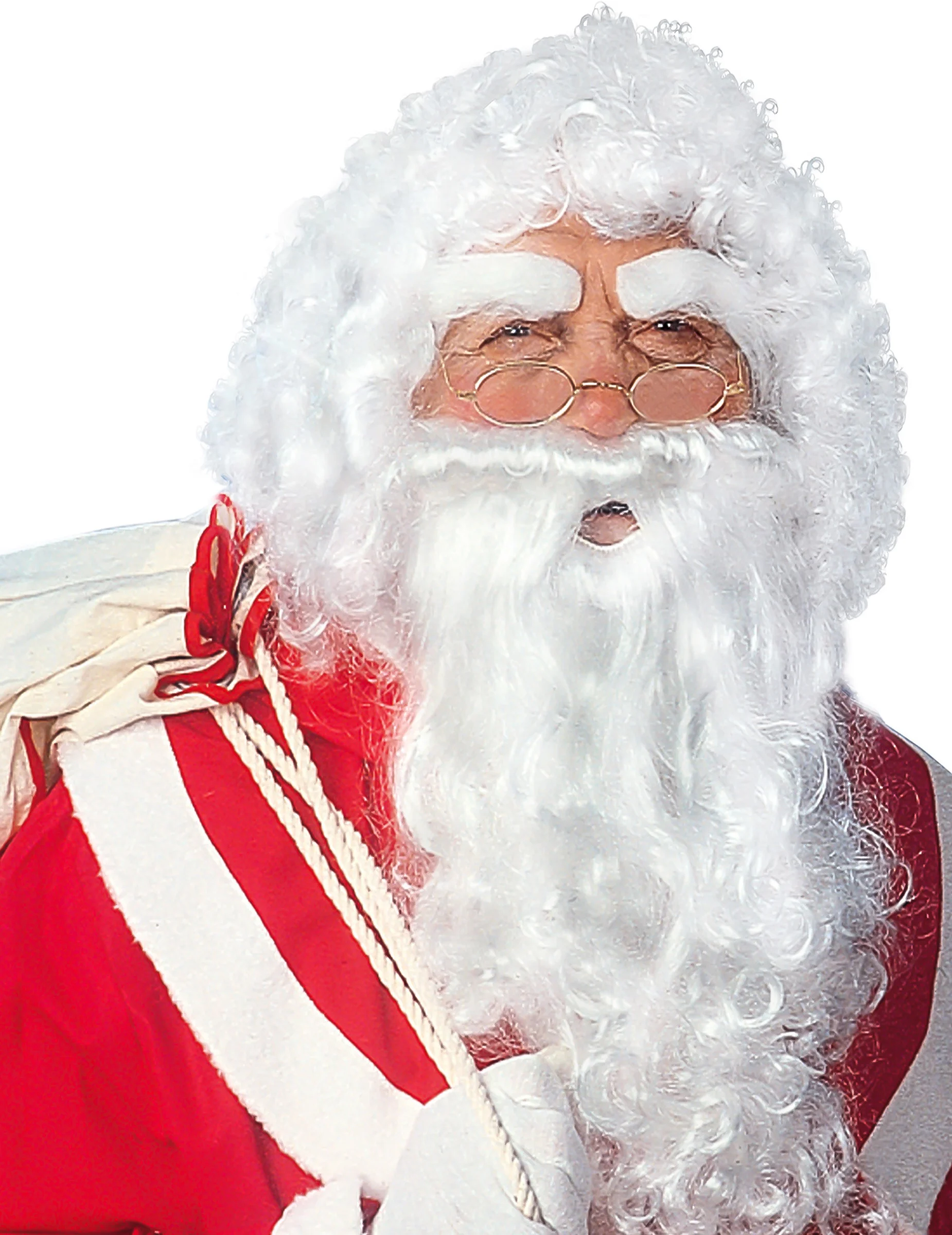 Bild von Weihnachtsmann-Accessoire-Set Bart Augenbrauen und Perücke Santa-Claus-Set weiss