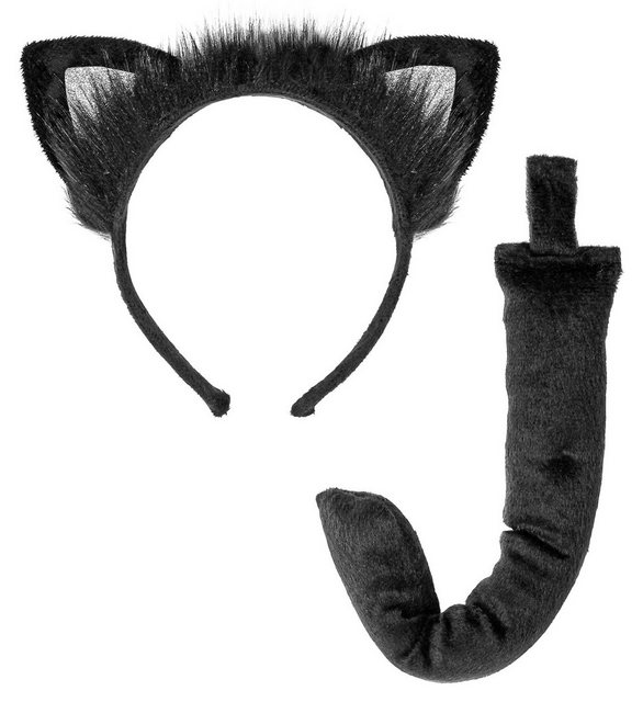 Bild von Widmann S.r.l. Kostüm Kostümset 'Katze', Haarreif mit Ohren und Schwanz