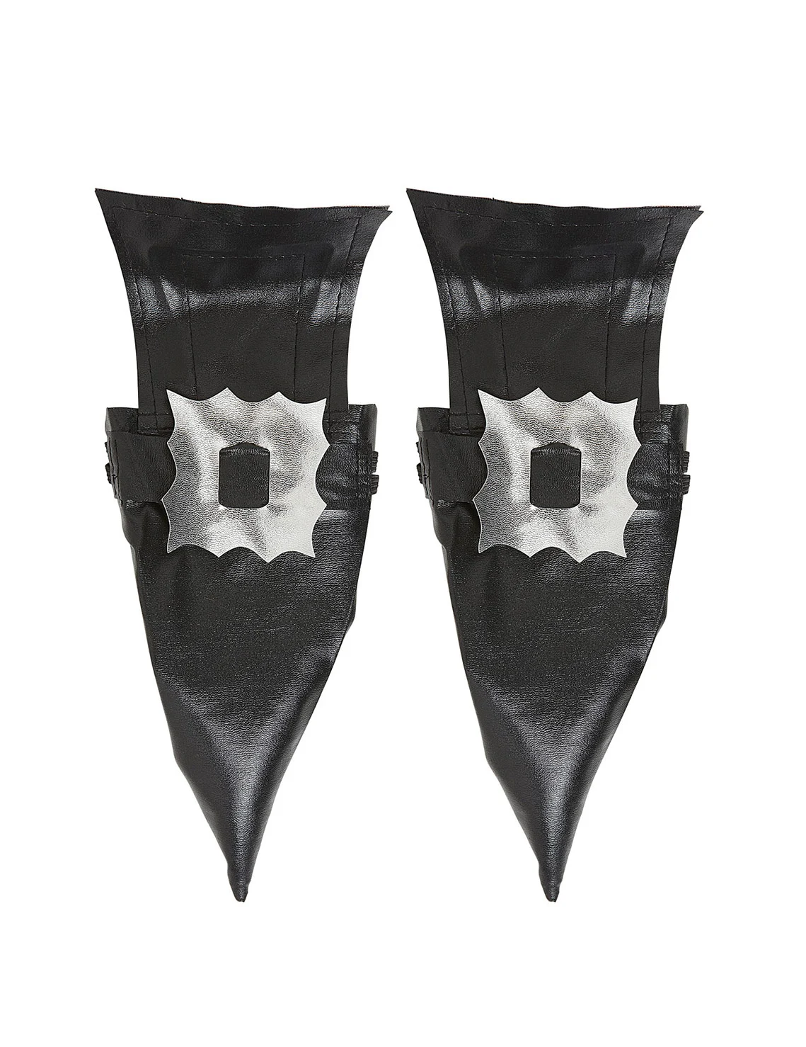 Bild von Hexe-Stiefelstulpen Kostüm-Accessoire schwarz-silber