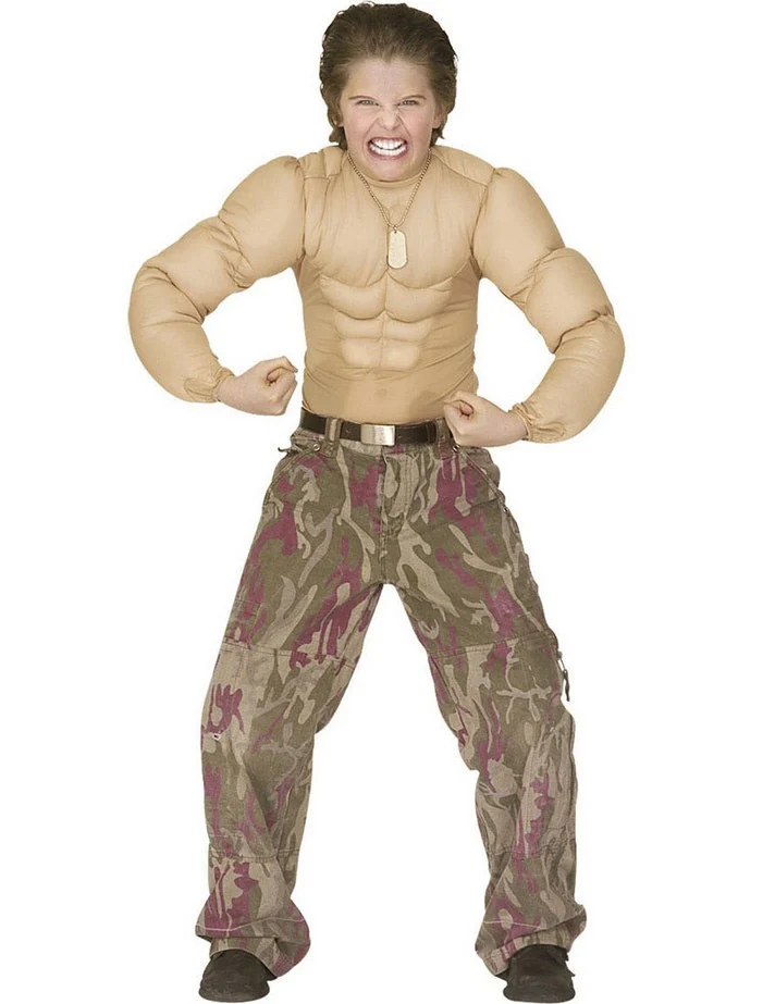 Bild von Muskel-Kostüm für Kinder beige