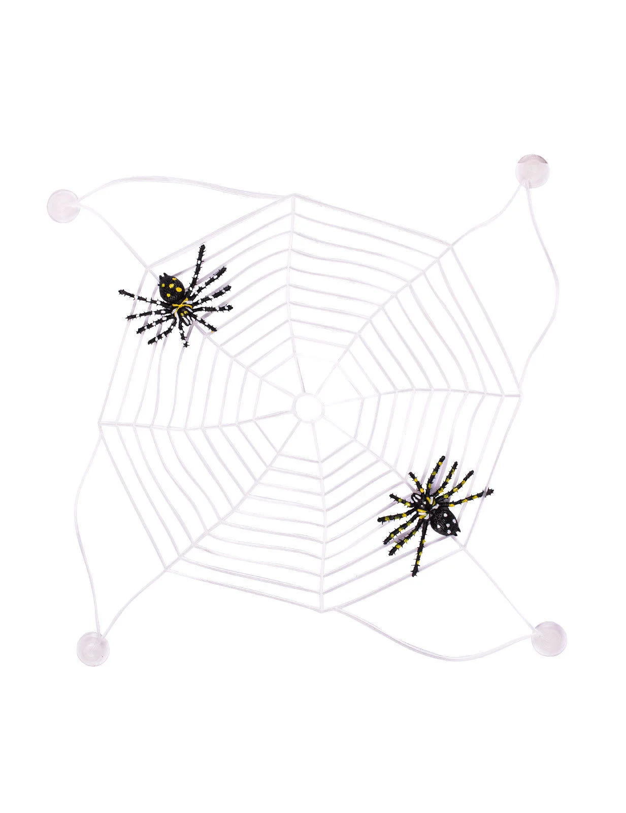 Bild von Spinnennetz mit Saugnäpfen nachtleuchtend transparent 27x27cm