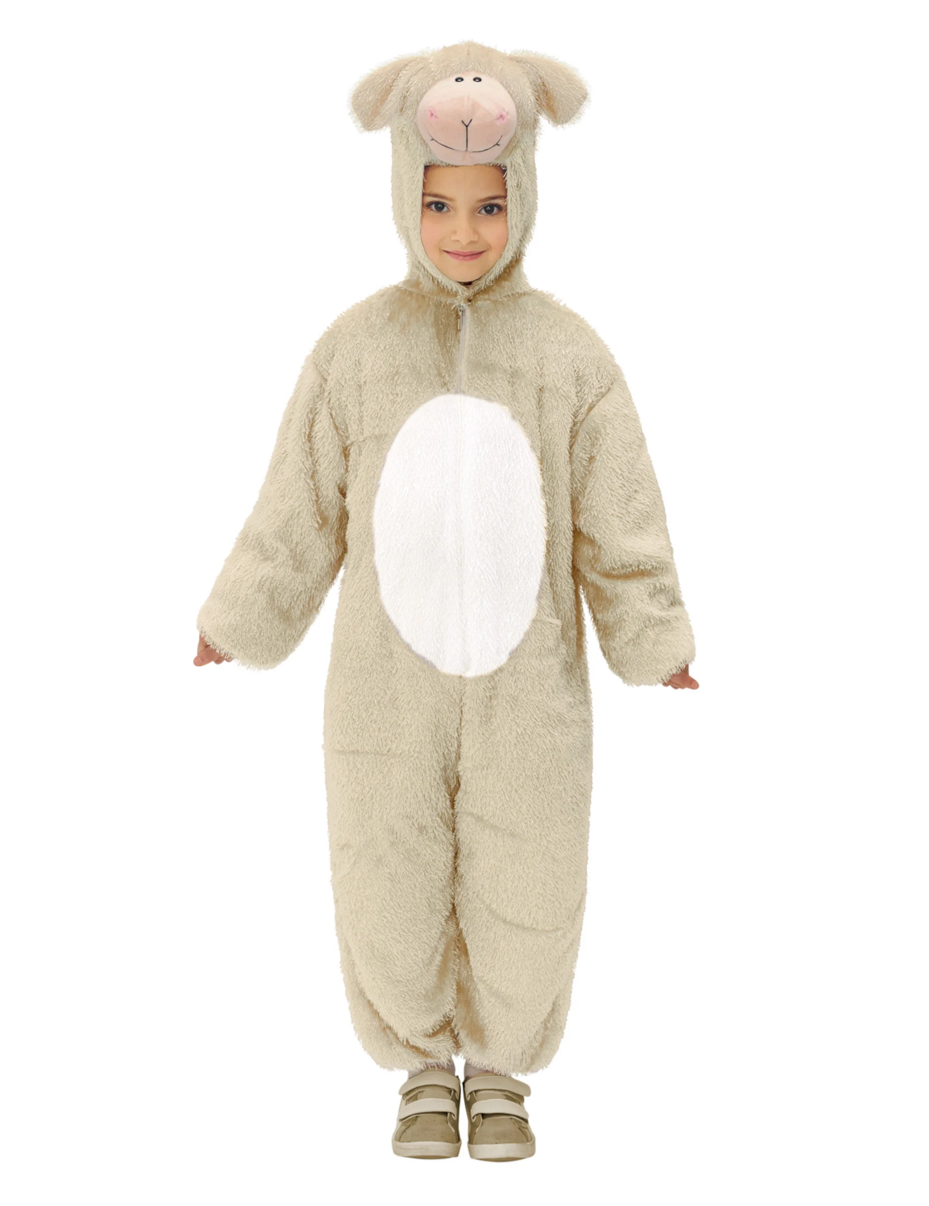 Bild von Schafskostüm für Kinder Karnevalskostüm beige