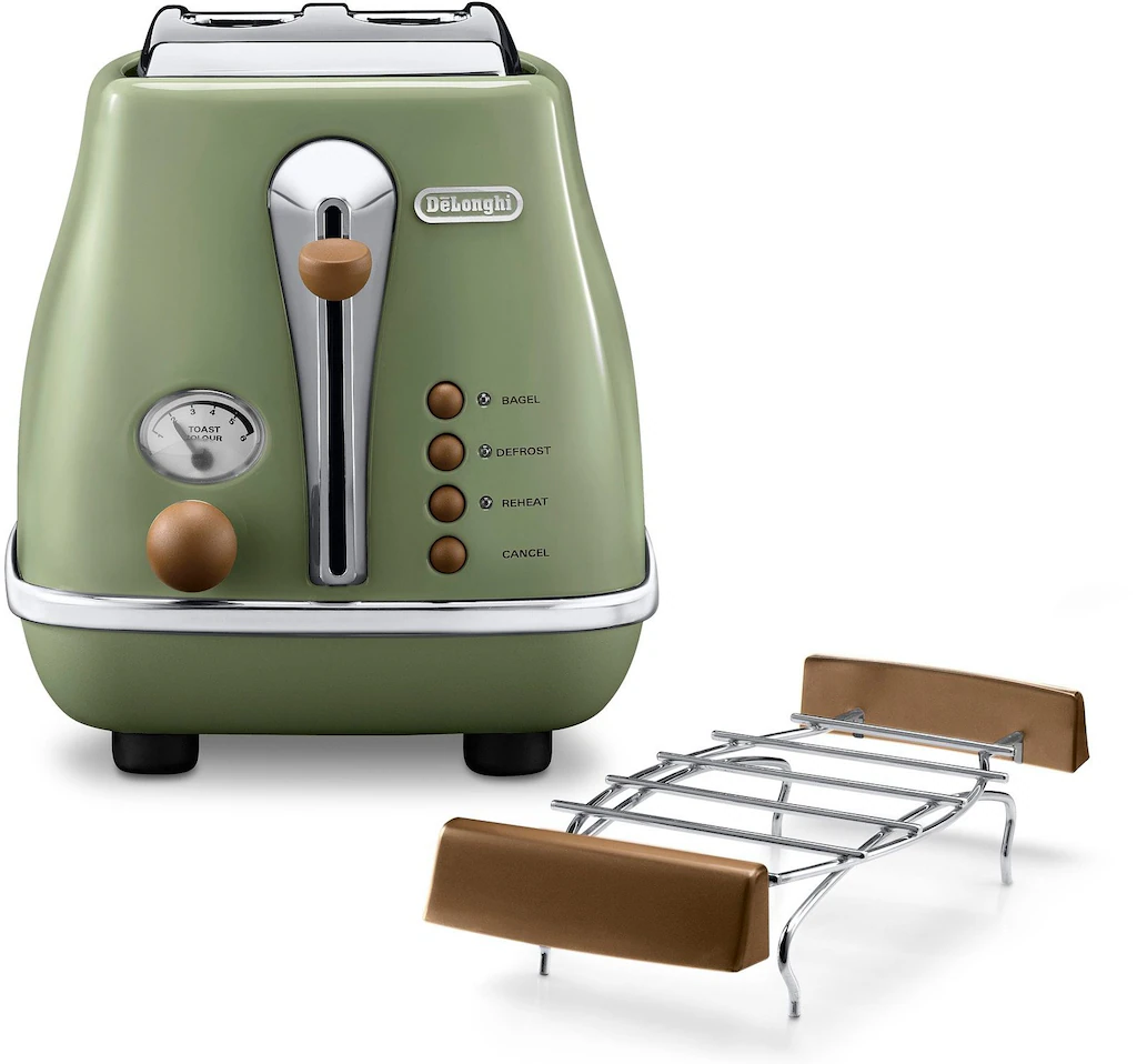 Bild von DeLonghi Icona Vintage CTOV 2103.GR - Toaster - 2 Scheibe - 2 Steckplatz - grün (CTOV 2103.GR)