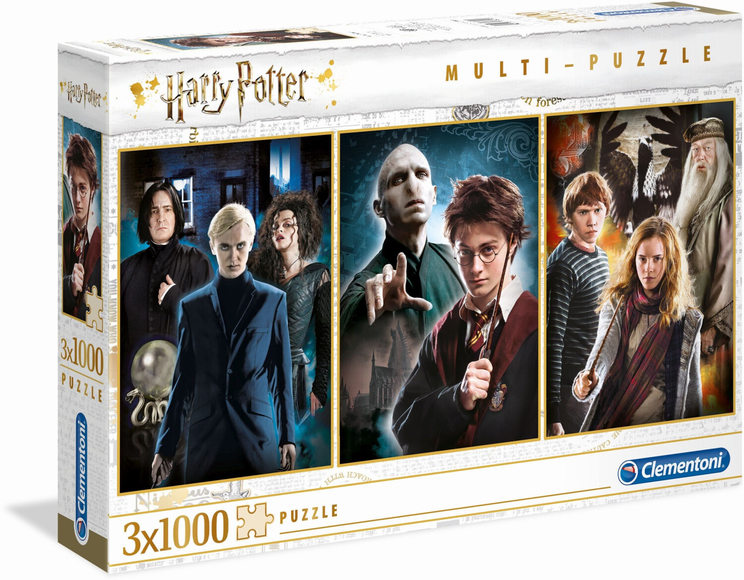 Bild von Clementoni 61884 Harry Potter – Puzzle 3 x 1000 Teile ab 9 Jahren, buntes Erwachsenenpuzzle mit kräftigen Farben, Geschicklichkeitsspiel für die ganze Familie, schöne Geschenkidee