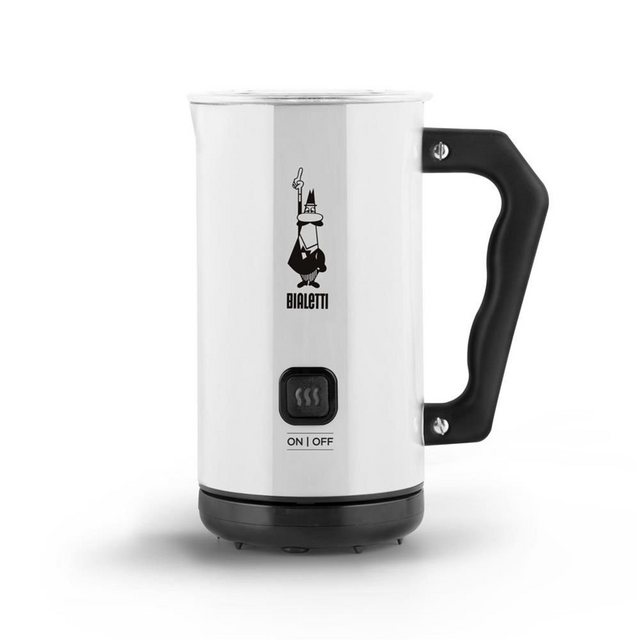 Bild von BIALETTI Milchaufschäumer Milk Frother MKF02 weiß, Milch erhitzen, Aluminium, Edelstahl, Antihaftbeschichtung, Handlich