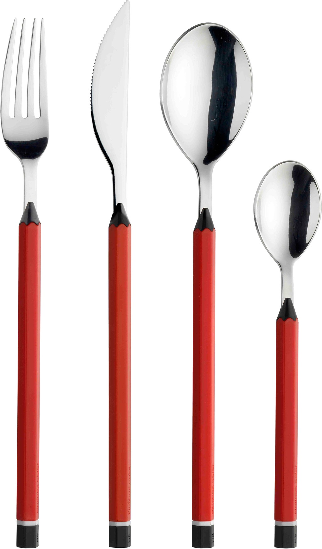 Bild von PINTINOX Besteck-Set Matite (24-tlg), 6 Personen, Edelstahl 18/0, mit Kunststoffgriff, spülmaschinengeeignet