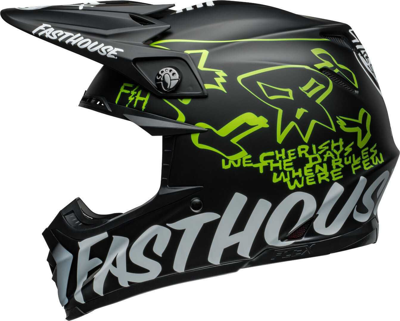 Bild von Bell Moto-9S Flex Fasthouse MC Core Motocross Helm, schwarz-gelb-silber, Größe M für Männer