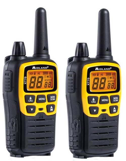 Bild von Midland XT70 Adventure PMR-Walkie Talkie Kofferset, 2x Funkgeräte mit bis zu 12 km Reichweite, mit LCD-Display und Micro-USB-Ladebuchse, für Kinder und Outdoor