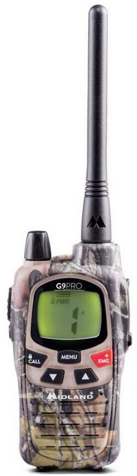 Bild von Midland G9 Pro Radio Walkie Talkie Dual Band 40 Kanäle PMR446 und 69 LPD Kanäle - 1 Empfänger, 4 wiederaufladbare NI-MH AA 1,2V/1800mAh, Ladegerät und Gürtelclip C1385.01