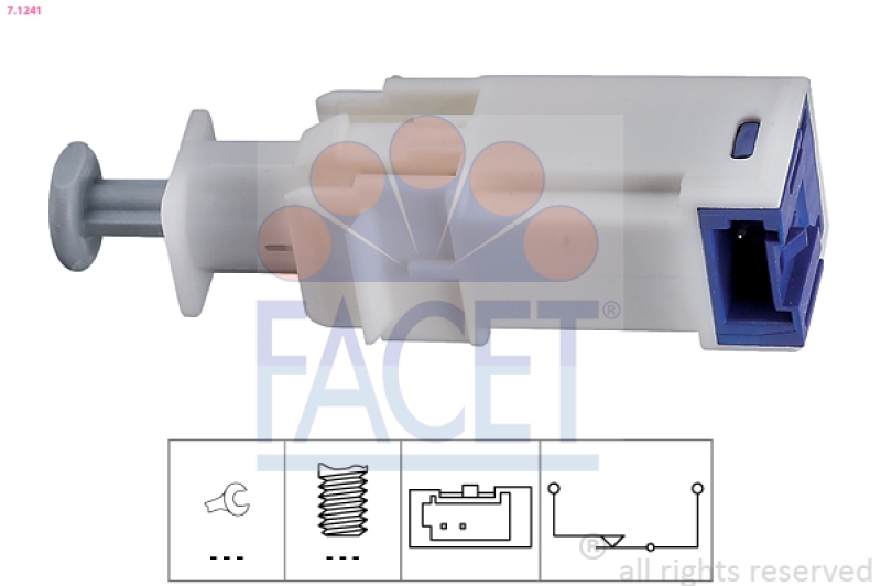 Bild von FACET 7.1241 Schalter, Kupplungsbetätigung (GRA) Made in Italy - OE Equivalent FIAT: Qubo, CITROËN: Nemo Kombi