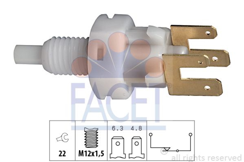 Bild von FACET 7.1083 Bremslichtschalter mechanisch M12x1,5 Made in Italy - OE Equivalent