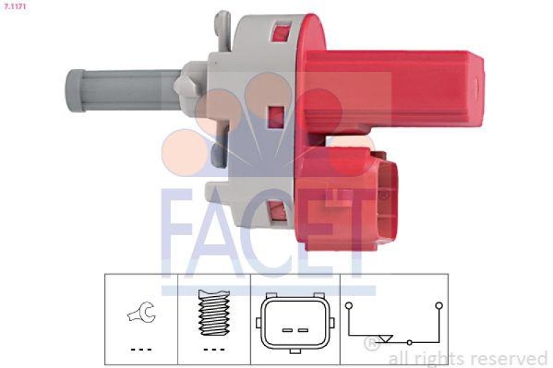 Bild von FACET Schalter, Kupplungsbetätigung (GRA) Made in Italy - OE Equivalent 7.1171