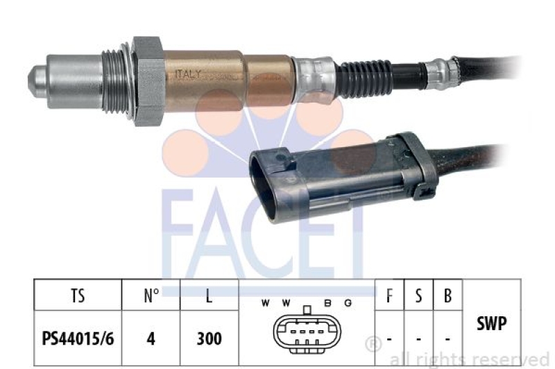 Bild von FACET 10.7281 Lambdasonde Regelsonde, Lambda Sensor Made in Italy - OE Equivalent beheizt, Planarsonde, Gewinde vorgefettet 4