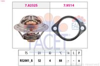 Bild von FACET Thermostat, Kühlmittel mit Dichtung 52mm für MITSUBISHI MD997221 MD997604 MD005131 7.8232