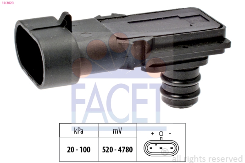 Bild von FACET Sensor, Ladedruck Saugrohrdruck Luftdrucksensor, Höhenanpassung Ladedruck,Sensor, Saugrohrdruck,Luftdrucksensor,  für RENAULT LADA DACIA GENERAL