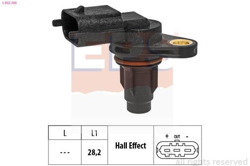 Bild von EPS 1.953.700 Sensor, Nockenwellenposition Made in Italy - OE Equivalent HYUNDAI: i20 II Hatchback, i10 I, ix20, KIA: cee‘d II Sportswagon, RIO 3