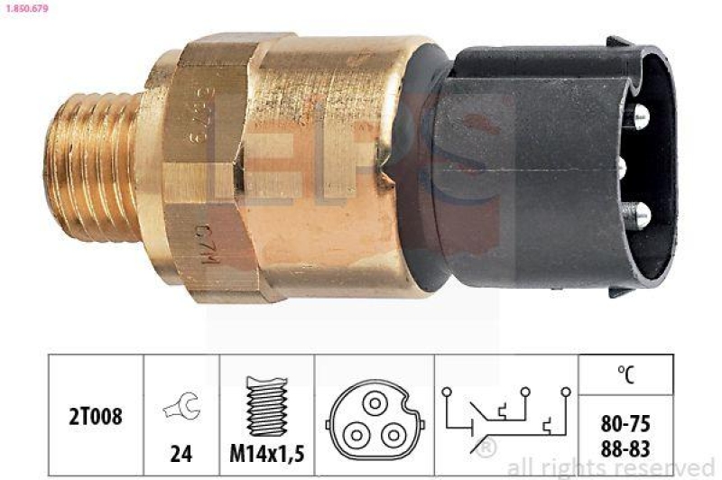 Bild von EPS Temperaturschalter, Kühlerlüfter Made in Italy - OE Equivalent 1.850.679