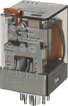 Bild von Finder Serie 60 – RELE Industrial Octal 230 VAC 2 Kontakte Taster + Indikator