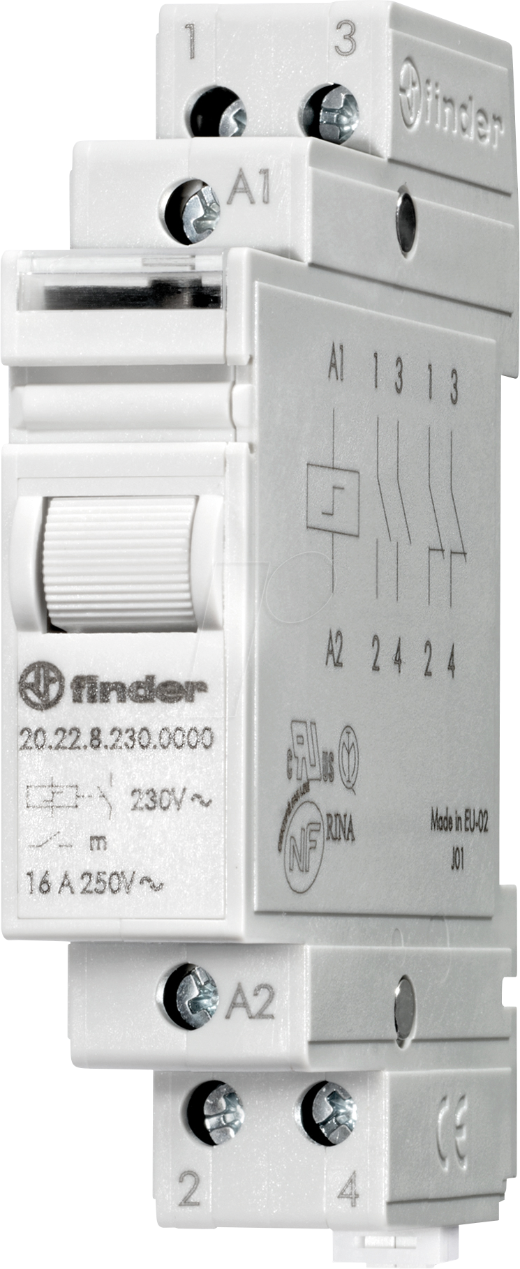 Bild von Finder Stromstoß-Schalter Hutschiene 20.24.8.230.4000 2 Schließer 230 V/AC 1St.