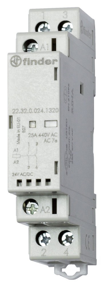 Bild von Finder 22.32.0.024.4520 Schütz 1 Schließer, 1 Öffner 24 V/DC, 24 V/AC 25A Tray 5St.