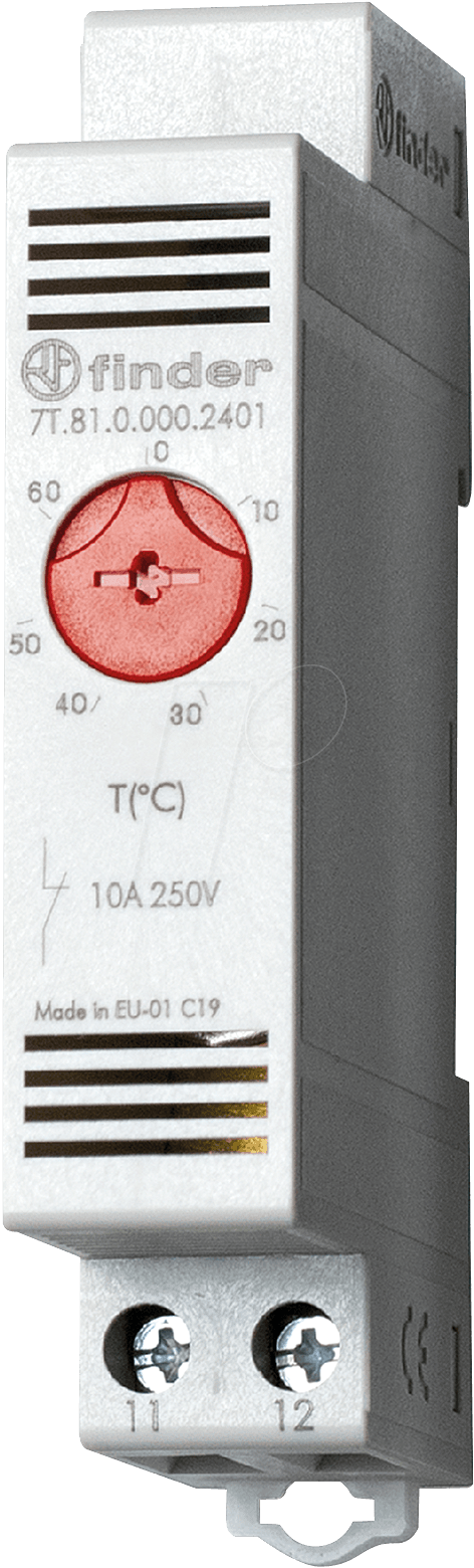 Bild von Finder Schaltschrankheizungs-Thermostat 7T.81.0.000.2401 250 V/AC 1 Öffner (L x B x H) 88.8 x 17.5
