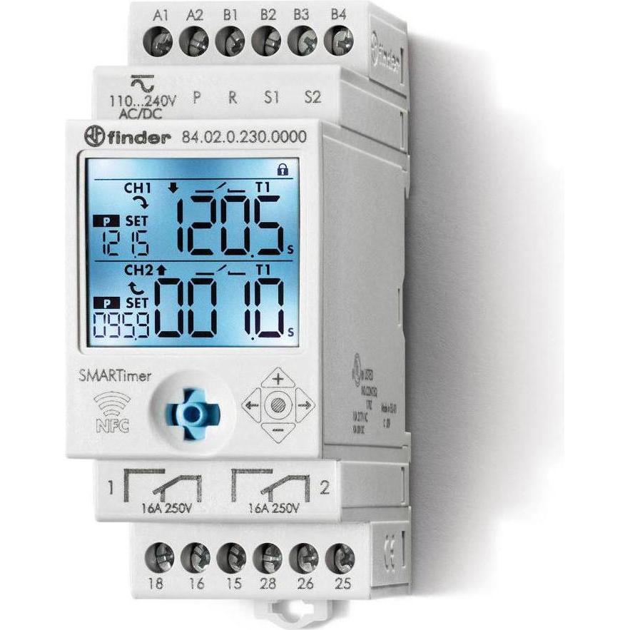 Bild von Finder Multifunktions-Zeitrelais 110-240V AC/DC, 16A 84.02.0.230.0000 (840202300000)