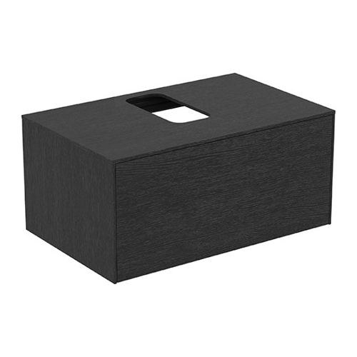 Bild von Ideal Standard Waschtischplatte Conca mit mittigem Ausschnitt – 802x505mm Eiche Geflammt