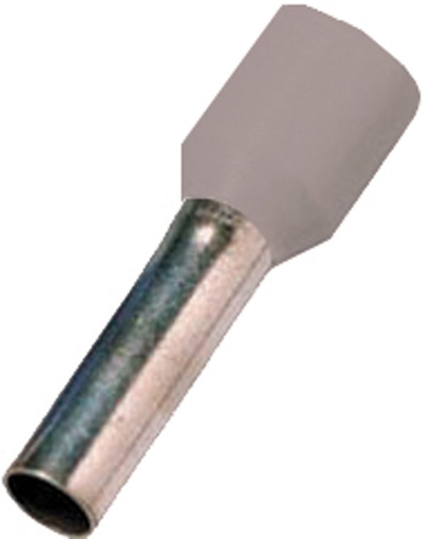 Bild von Intercable, Kabelverbindung, Isoleret terminalrør grå 0,75mm2 L=8mm - (100 stk.)