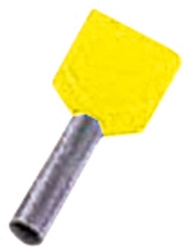 Bild von Intercable, Kabelverbindung, Isoleret dobbelt terminalrør gul 2x6mm2 L=14mm - (100 stk.)