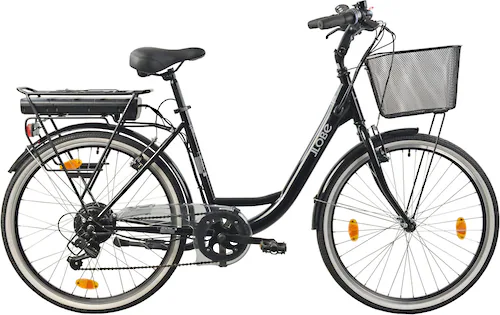 Bild von LLobe E-Bike Cityrad City E-Bike 26" Shopper schwarz, Shimano Tourney Schaltwerk, Kettenschaltung, Heckmotor, 280,8 Wh