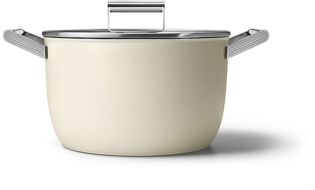 Bild von Smeg CKFC2611CRM Kochtopf Set Cremefarben - Schwarz Aluminium - Edelstahl 7,7 l 26 cm (CKFC2611CRM)