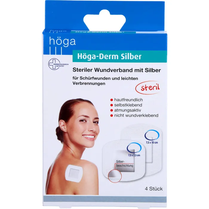 Bild von HÖGA-DERM Silber ste.Wundverb.m.Silberbesch.2 Grö. 4 St.