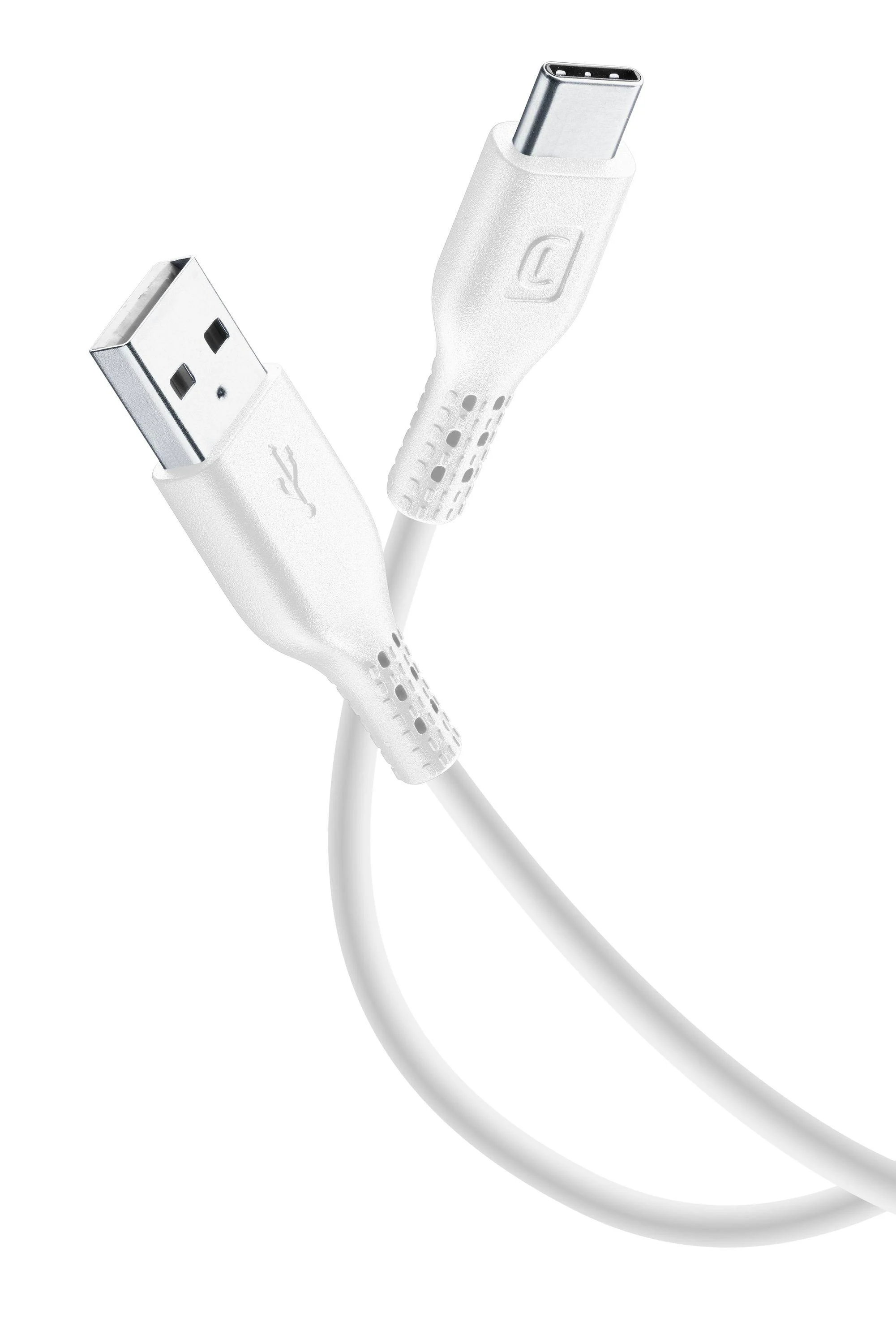 Bild von Cellularline Power Cable 120cm - USB-C - 1,2 m - USB A - USB C - USB 2.0 - Männlich/Männlich - Weiß (USBDATACUSBA-CW)