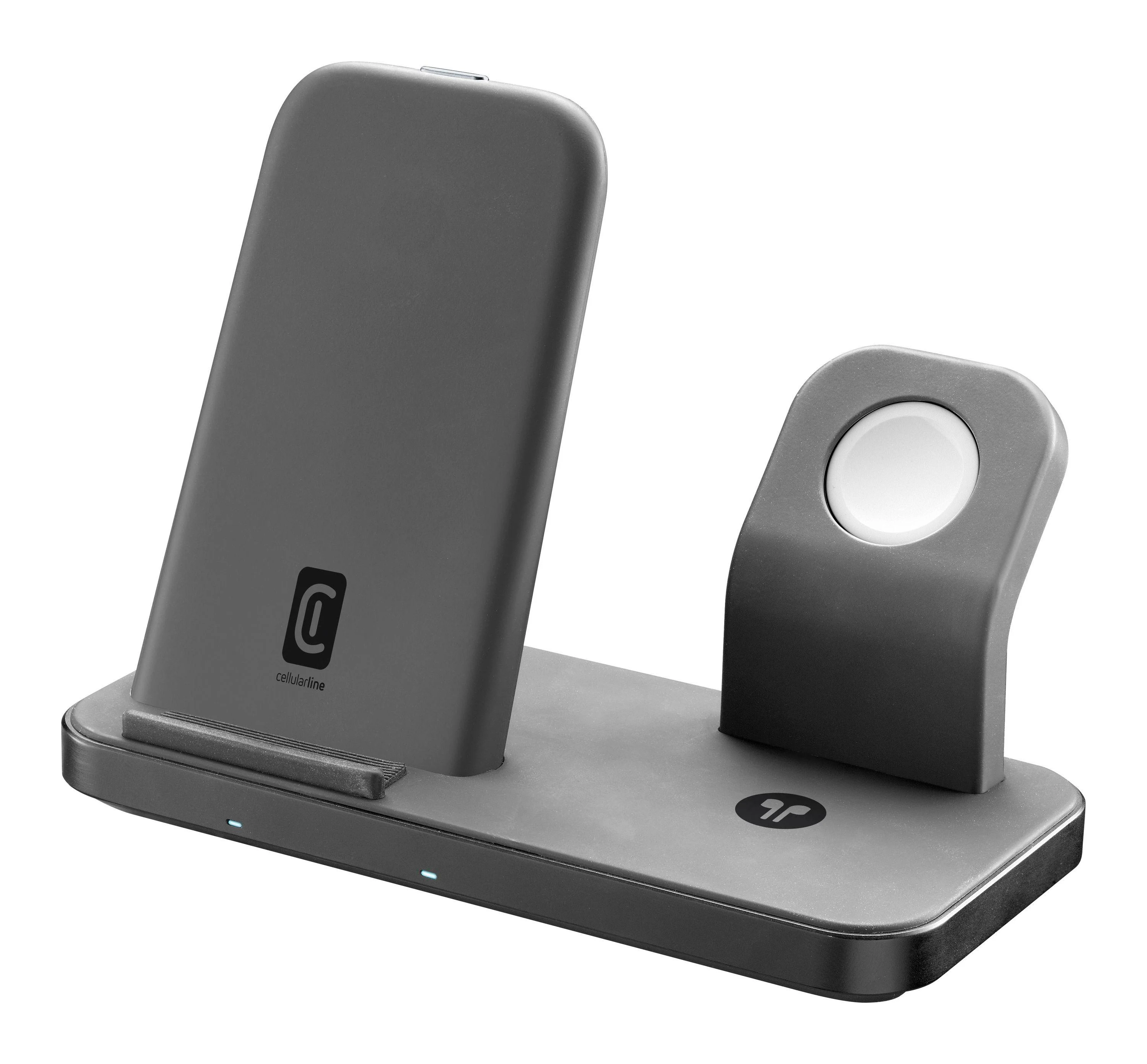 Bild von Cellularline | Netzwerk-Ladegerät | Kabelloser 3in1-Ladeständer für Apple-Geräte - für iPhone mit 7,5 W Output - Wireless Laden für AirPods